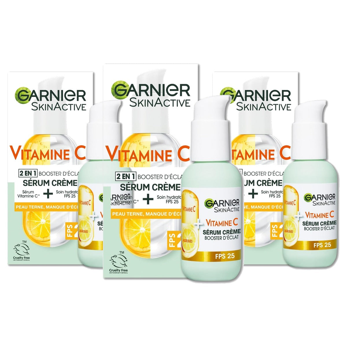 Garnier 2-in-1 Crèmeserum Vitamine C 3 x 50 ml - Voordeelverpakking