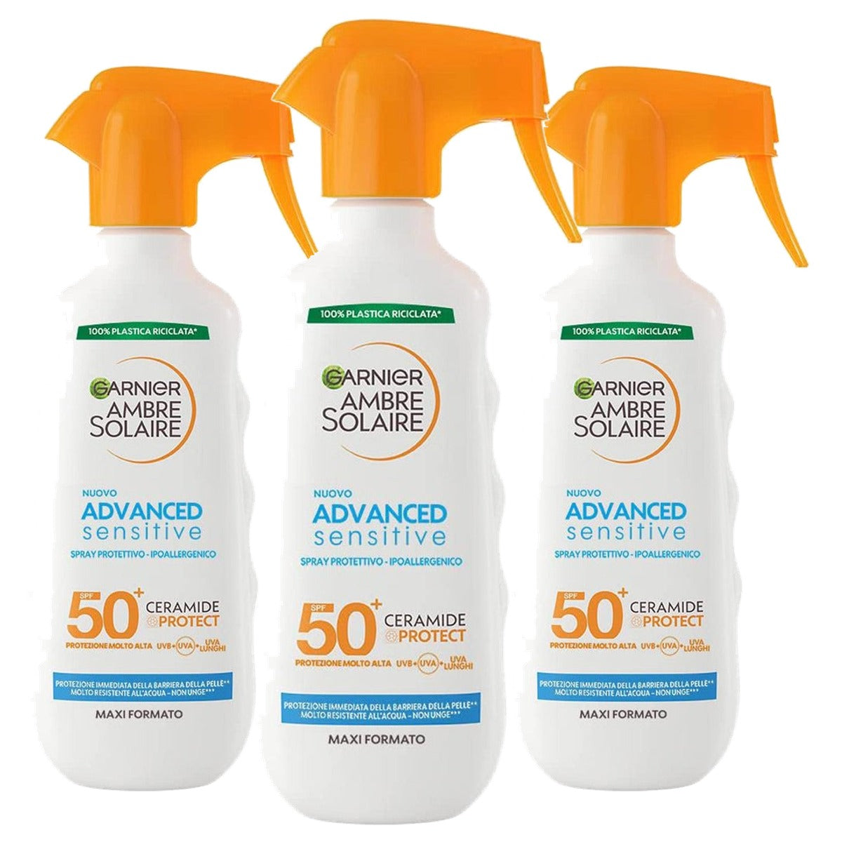 Garnier Ambre Solaire Advanced Sensitive SPF50+ 3 x 270 ml - Voordeelverpakking