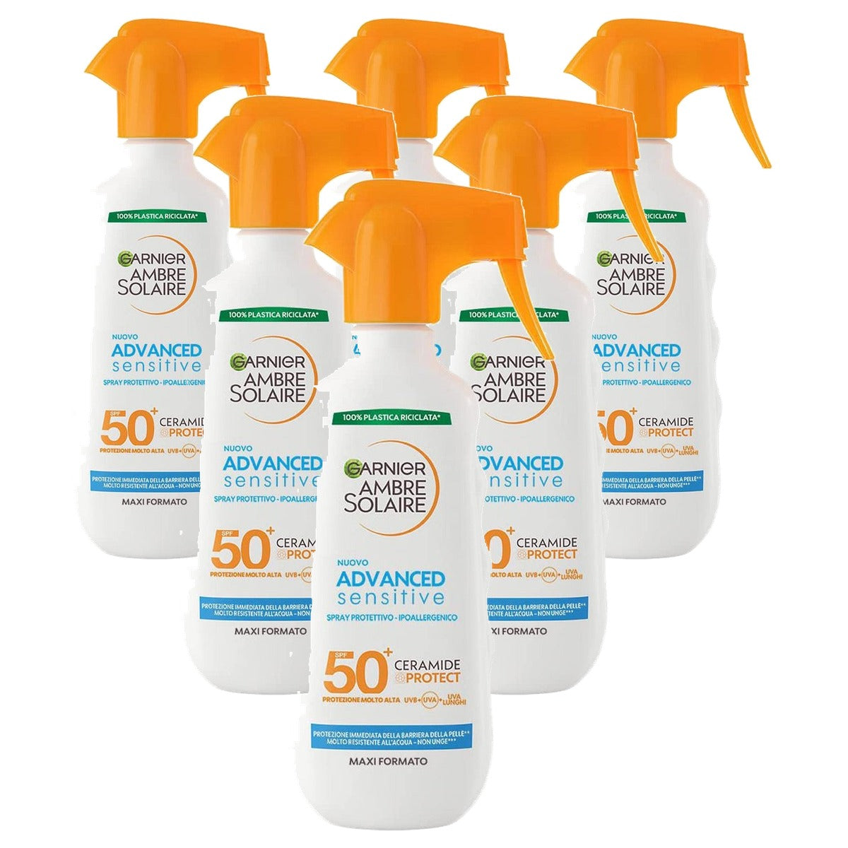 Garnier Ambre Solaire Advanced Sensitive SPF50+ 6 x 270 ml - Voordeelverpakking