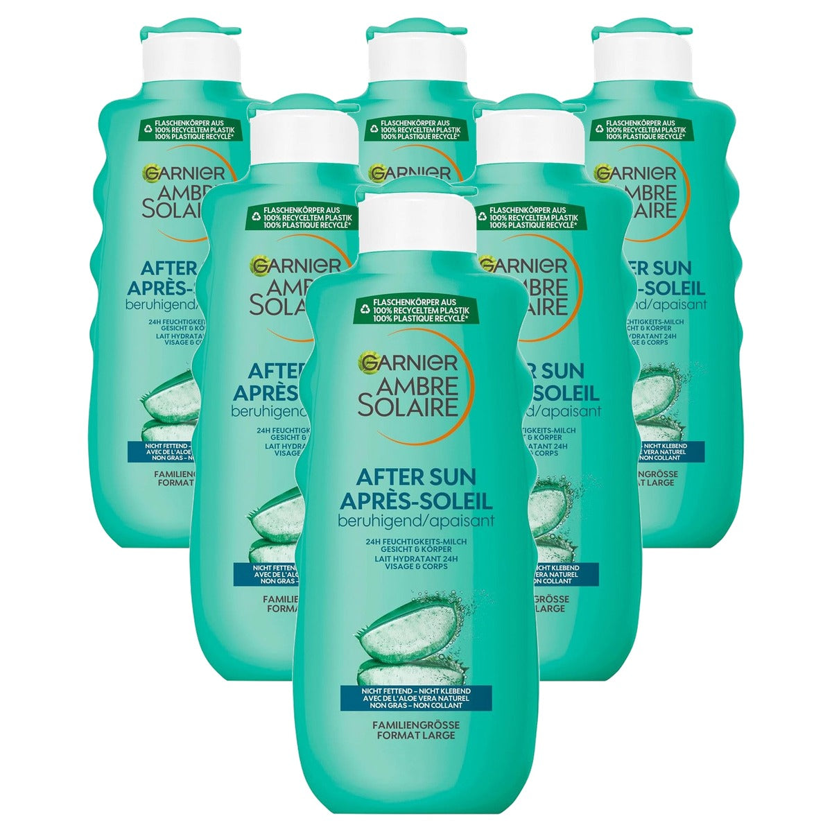 Garnier Ambre Solaire After Sun Vochtmelk 6 x 400 ml - Voordeelverpakking