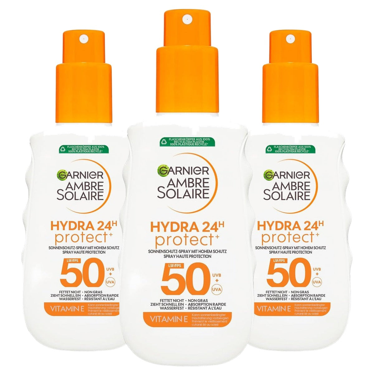 Garnier Ambre Solaire Hydra Protect+ 24h SPF 50 3 x 150 ml - Voordeelverpakking