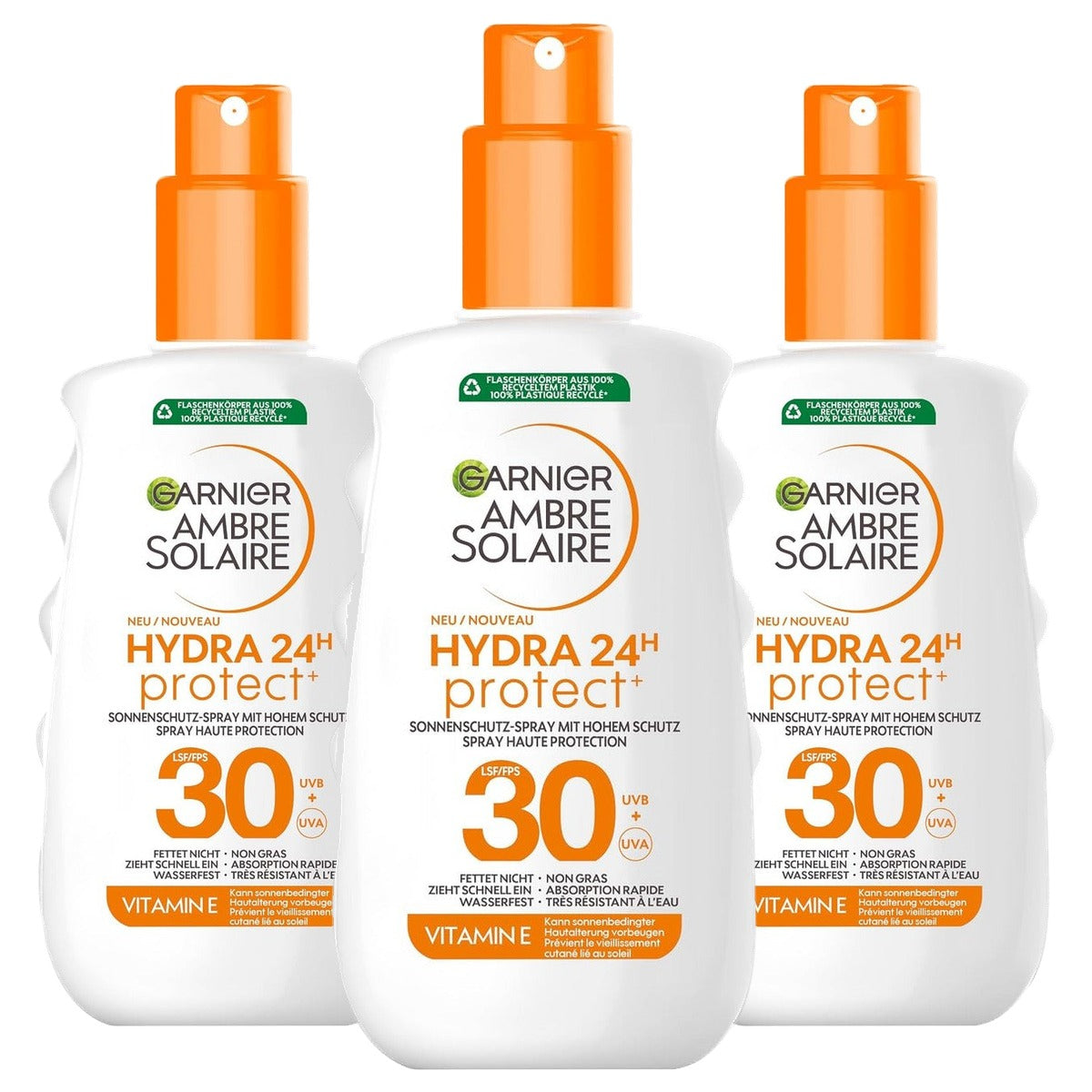 Garnier Ambre Solaire Hydra Protect+ SPF 30 3 x 150 ml - Voordeelverpakking