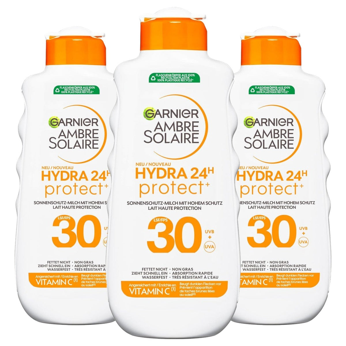 Garnier Ambre Solaire Hydra Protect+ SPF 30 3 x 175 ml - Voordeelverpakking