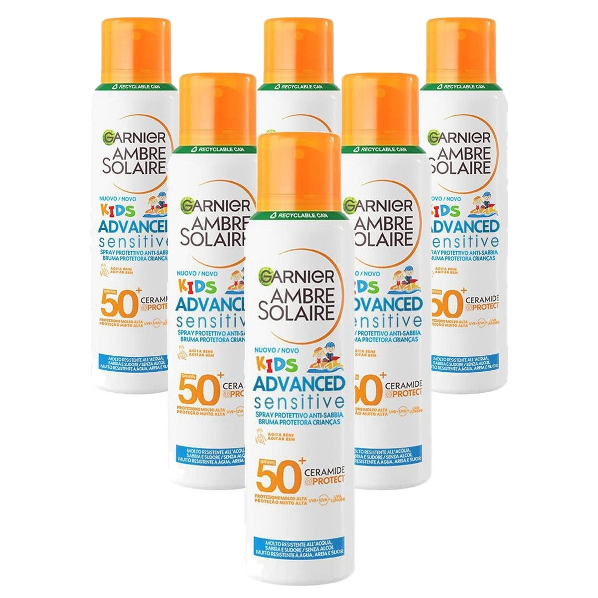 Garnier Ambre Solaire Kids Ceramide Protect SPF50+ 6 x 150 ml - Voordeelverpakking