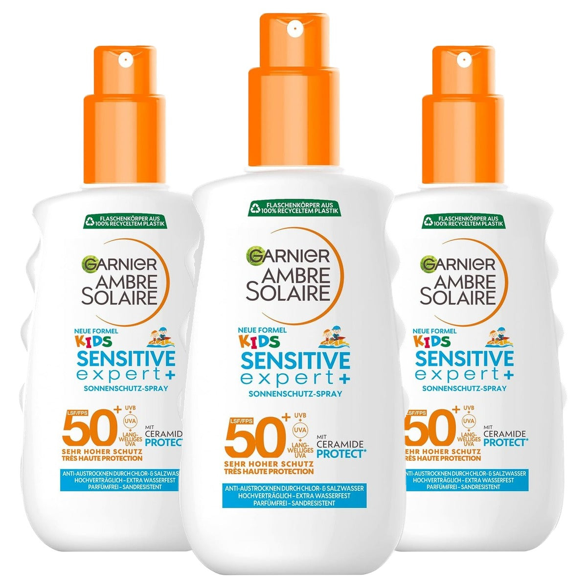 Garnier Ambre Solaire Kids Sensitive Expert+ SPF 50+ 3 x 150 ml - Voordeelverpakking