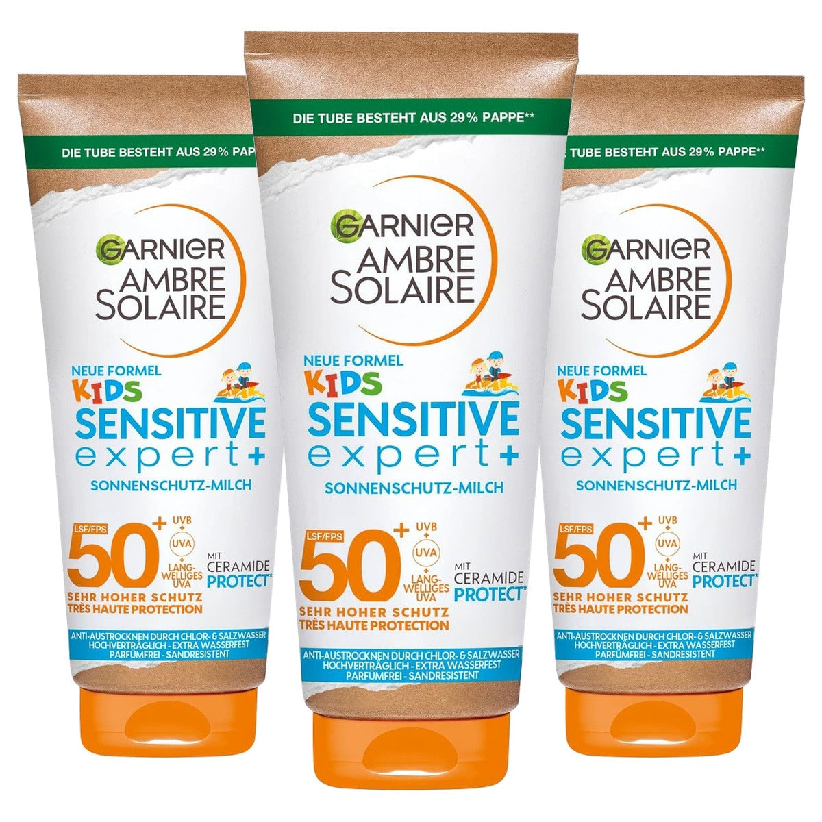 Garnier Ambre Solaire Kids Sensitive Expert+ SPF 50+ 3 x 175 ml - Voordeelverpakking