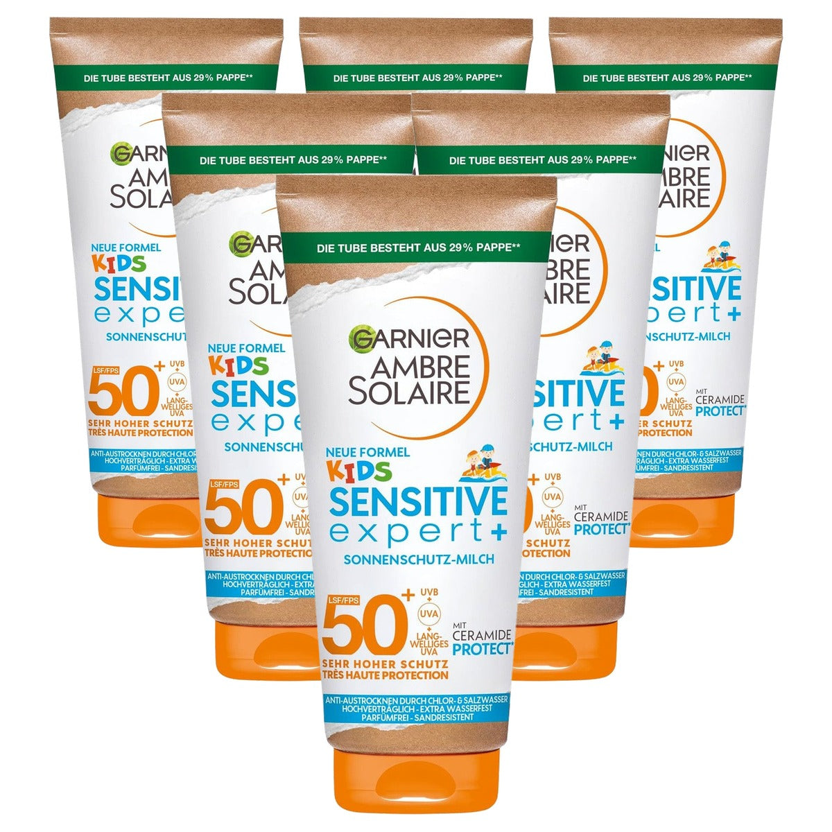 Garnier Ambre Solaire Kids Sensitive Expert+ SPF 50+ 6 x 175 ml - Voordeelverpakking