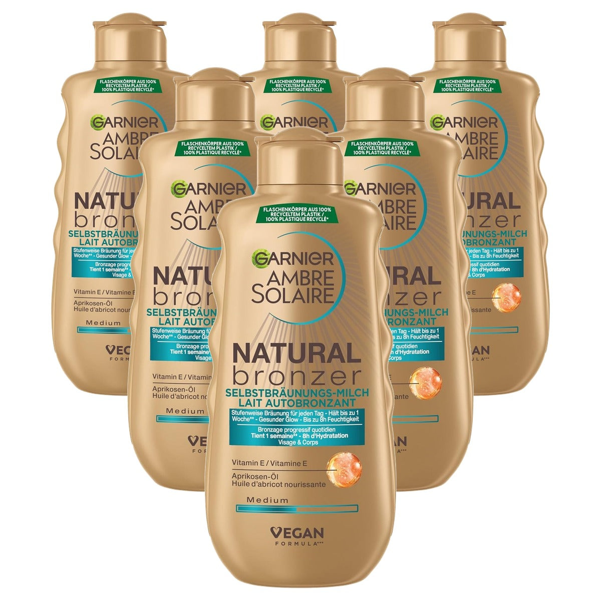 Garnier Ambre Solaire Natural Bronzer zelfbruiningslotion - 6-pack
