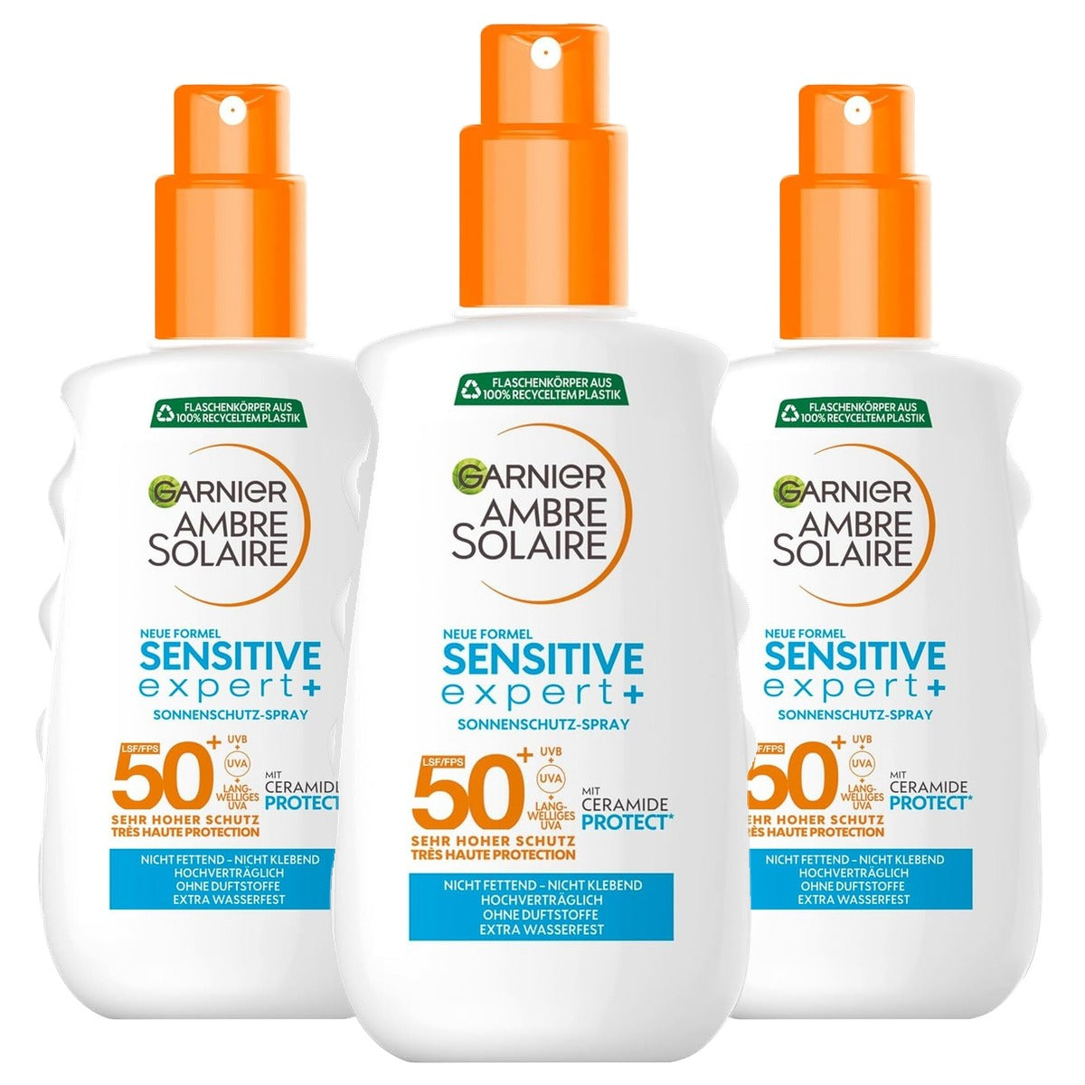 Garnier Ambre Solaire Sensitive Expert+ SPF 50+ 3 x 150 ml - Voordeelverpakking