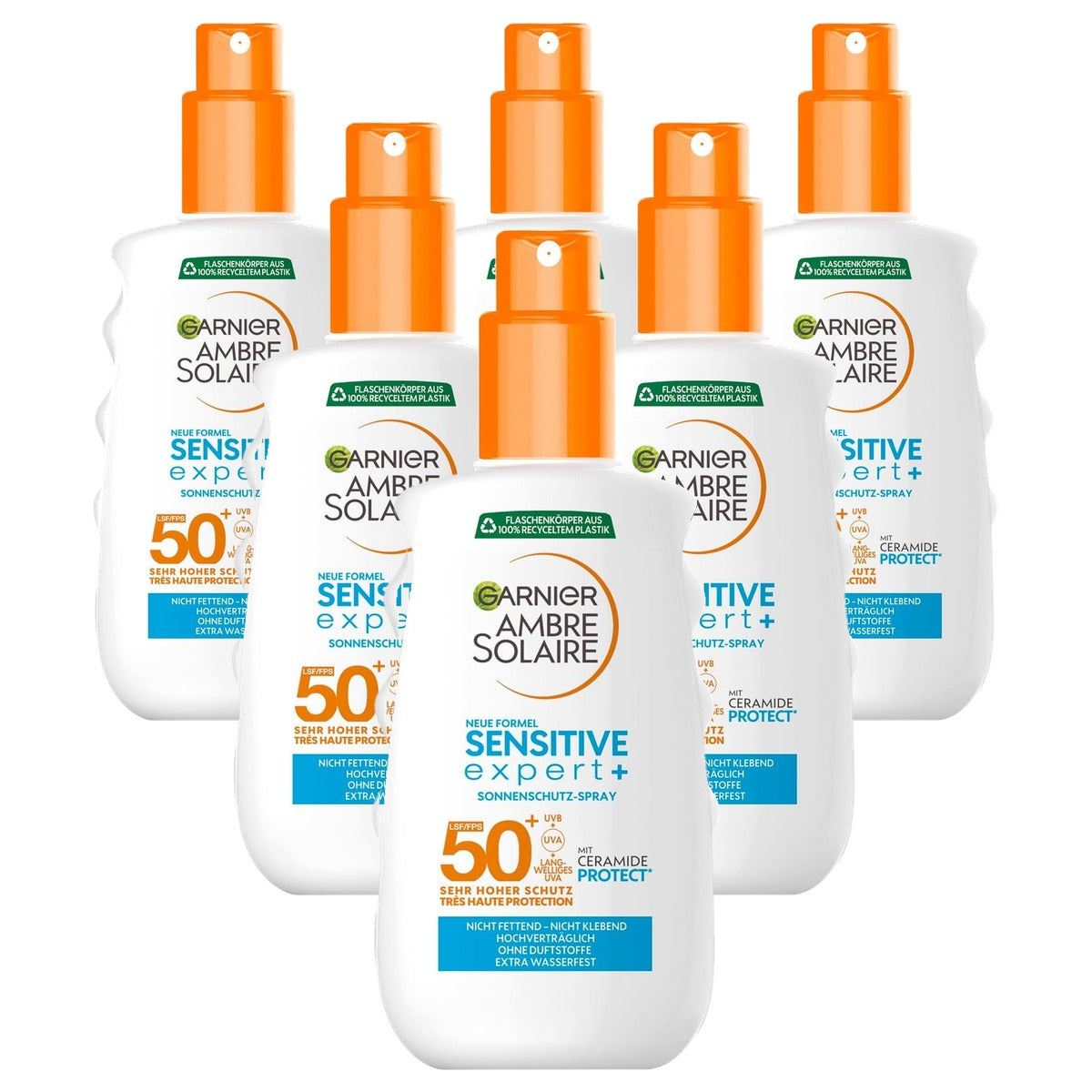 Garnier Ambre Solaire Sensitive Expert+ SPF 50+ 6 x 150 ml - Voordeelverpakking