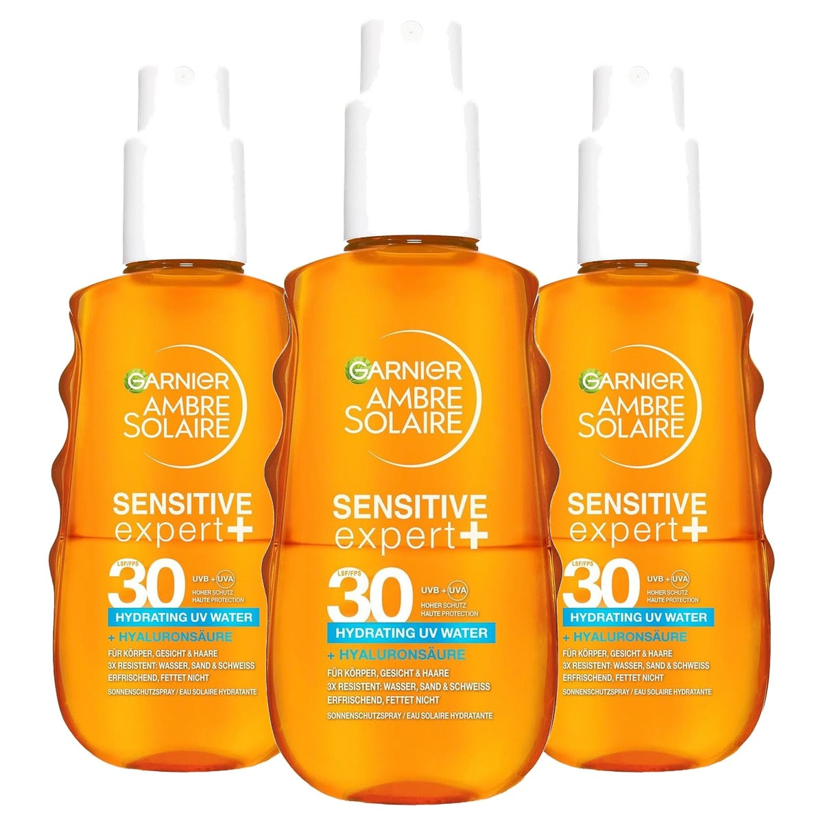 Garnier Ambre Solaire Sensitive Expert UV Water SPF 30 3 x 150 ml - Voordeelverpakking