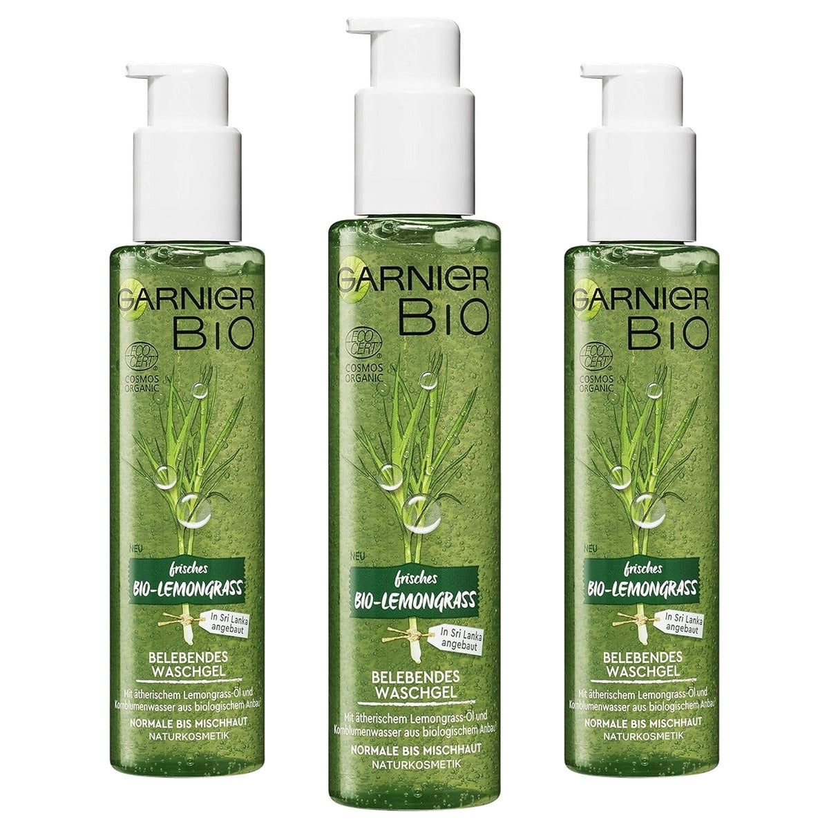 Garnier Bio Lemongrass Stimulerende Wasgel 3 x 150 ml - Voordeelverpakking