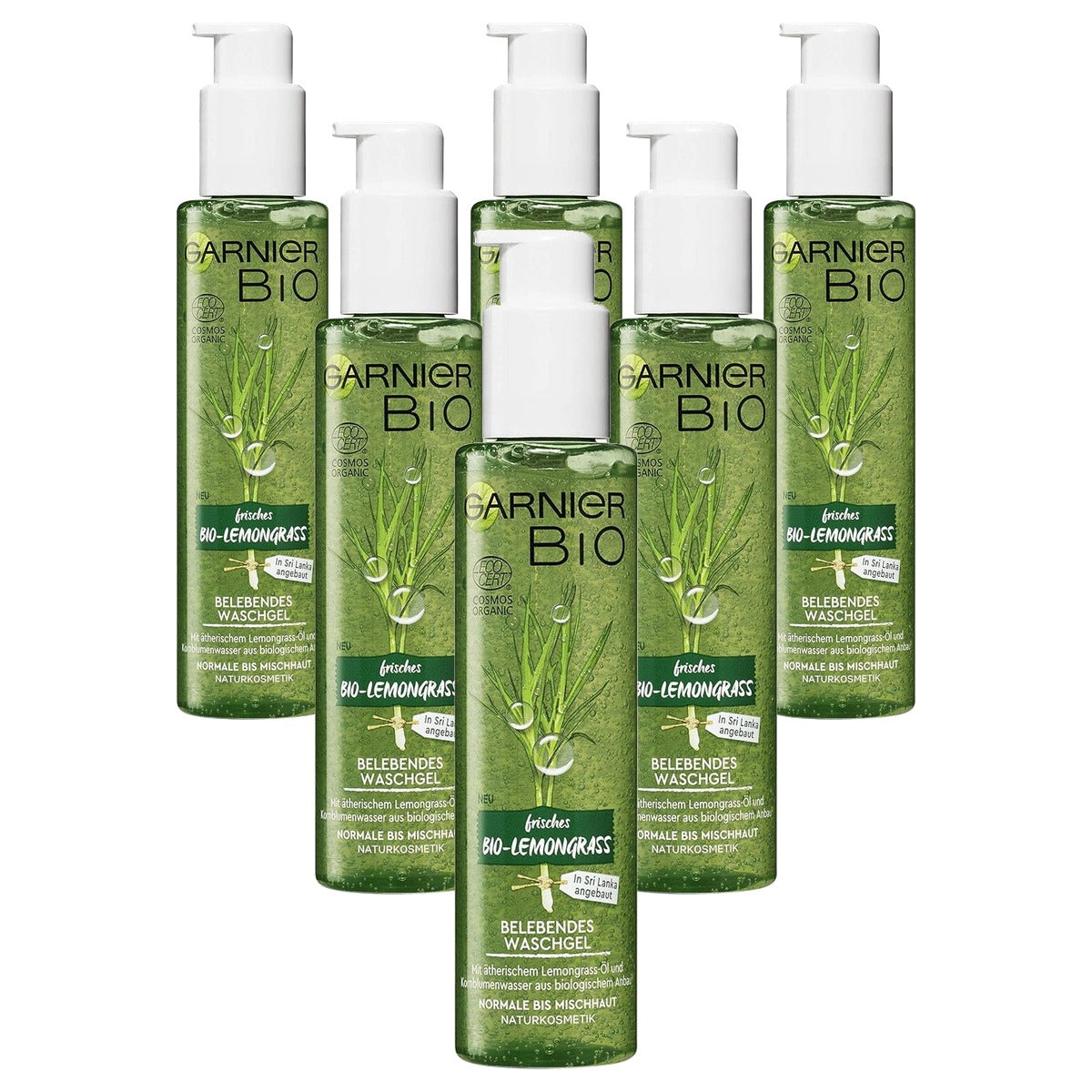 Garnier Bio Lemongrass Stimulerende Wasgel 6 x 150 ml - Voordeelverpakking