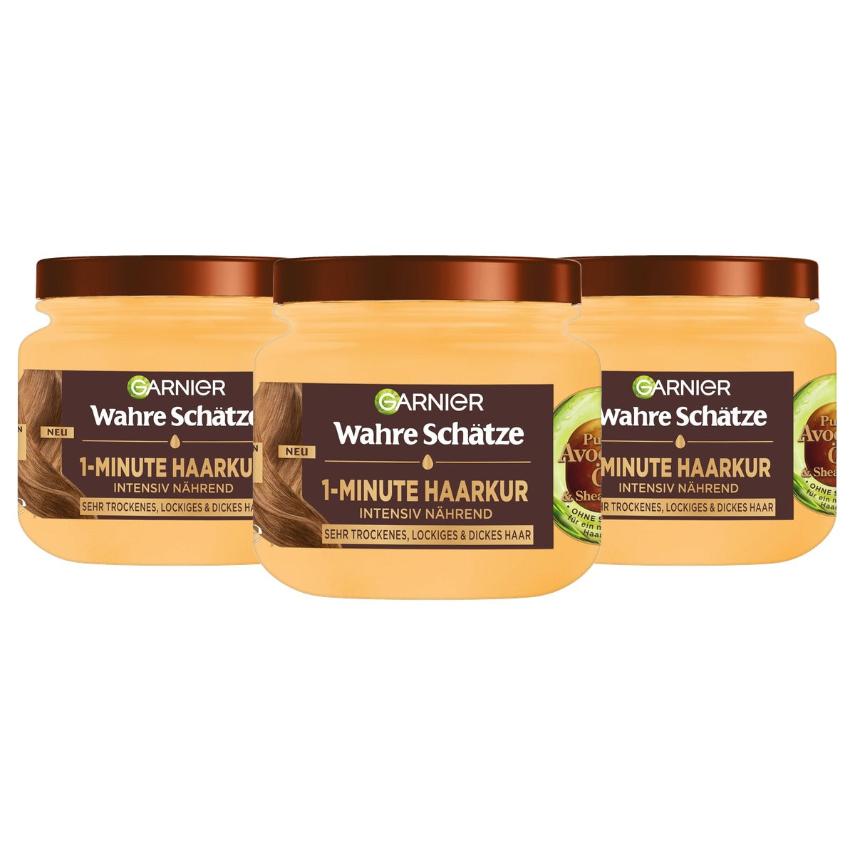 Garnier Echte Schatten 1-minuut haarkuur Avocado & Sheaboter 3 x 340 ml - Voordeelverpakking