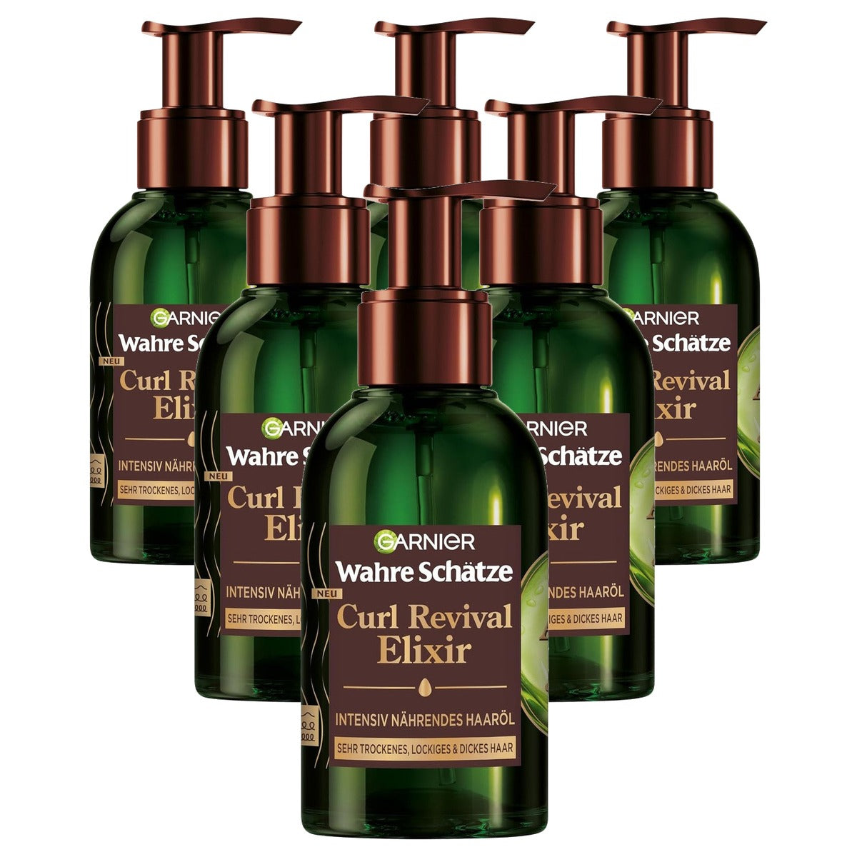 Garnier Echte Schatten Curl Revival Elixir Haarolie 6 x 120 ml - Voordeelverpakking