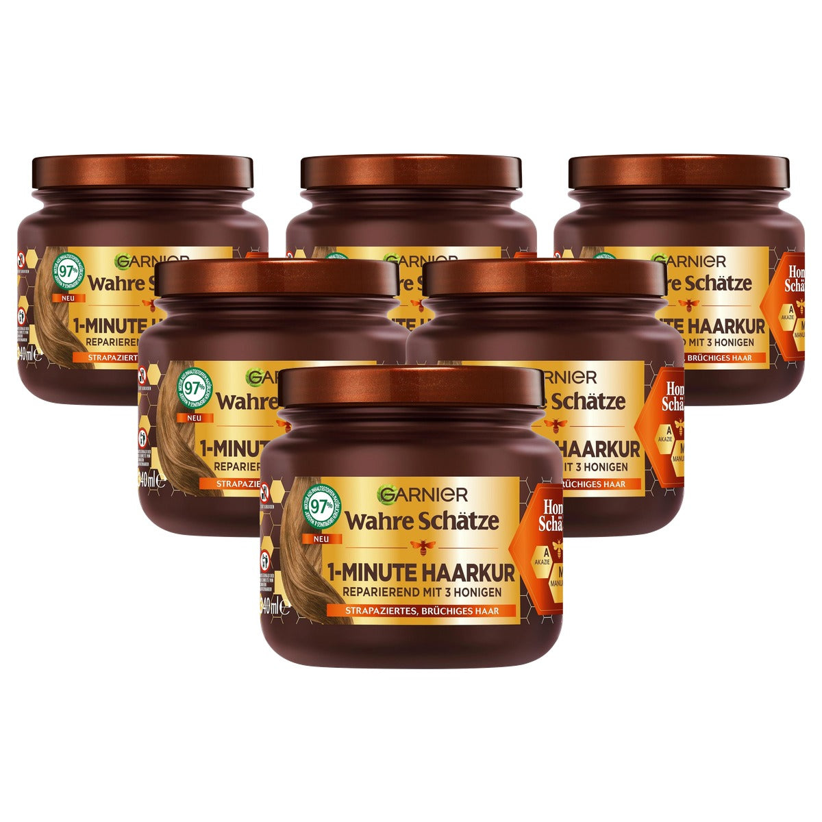 Garnier Echte Schatten Reparerende Haarkuur 1 Minuut 6 x 340 ml - Voordeelverpakking