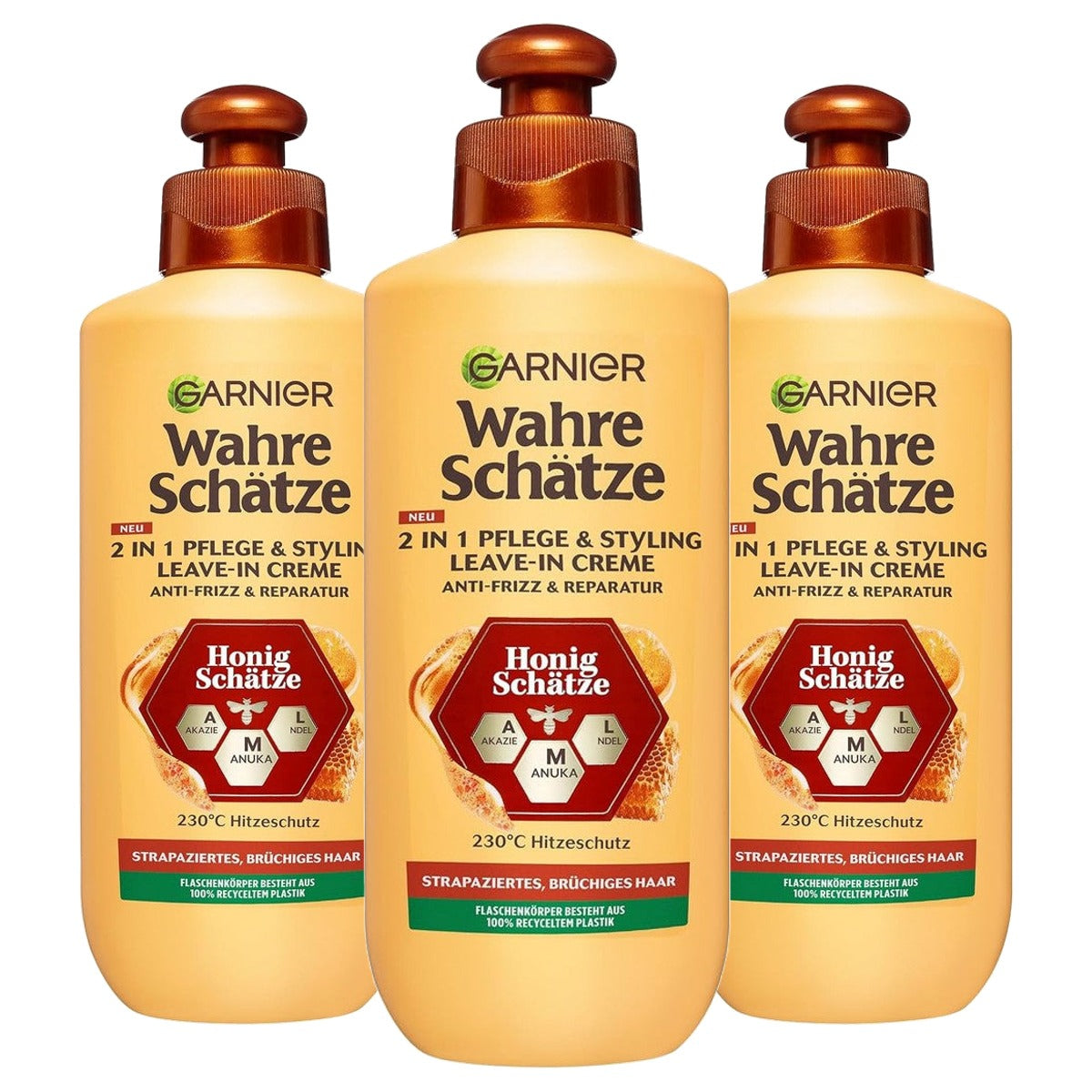 Garnier Echte Schatten Honing Schatten Leave-in Crème 3 x 200 ml - Voordeelverpakking