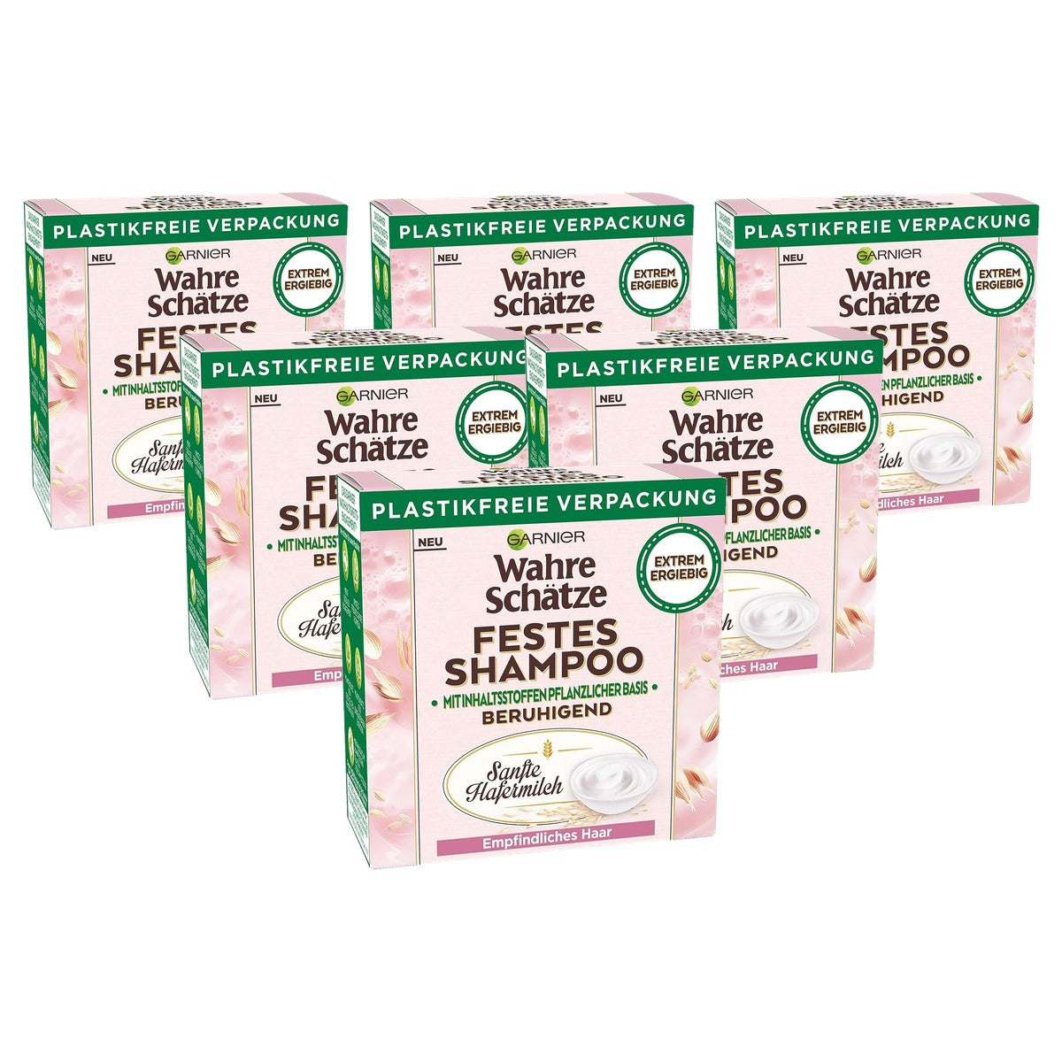 Garnier Echte Schatten Vaste Shampoo Zachte Havermout 70 g - 6 stuks