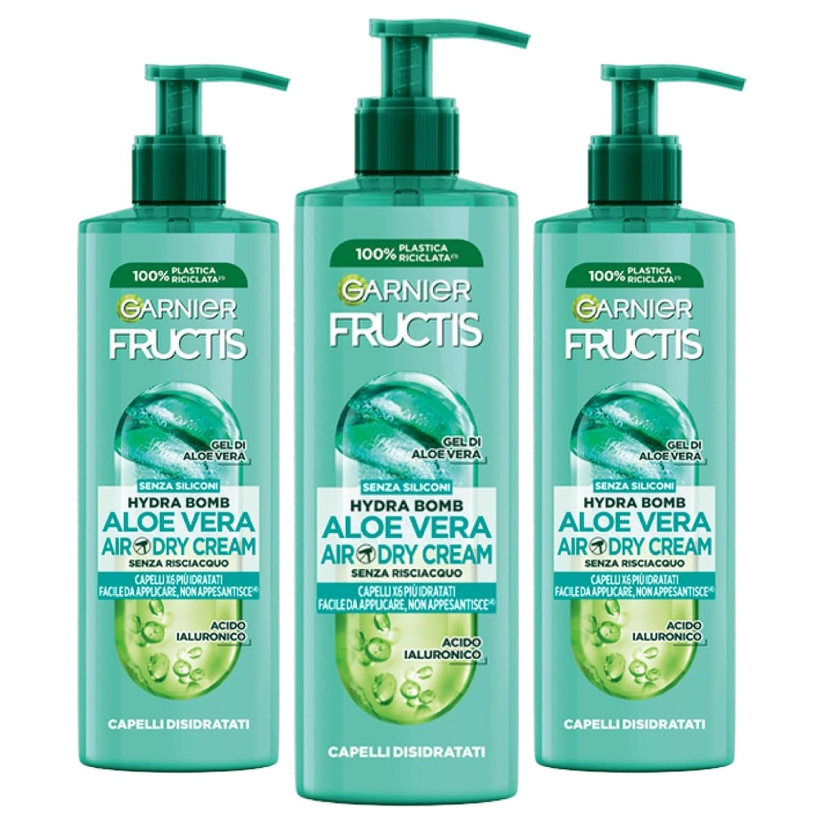 Garnier Fructis Aloë Hydra Bomb Air Dry Leave-in Cream 3 x 400 ml - Voordeelverpakking