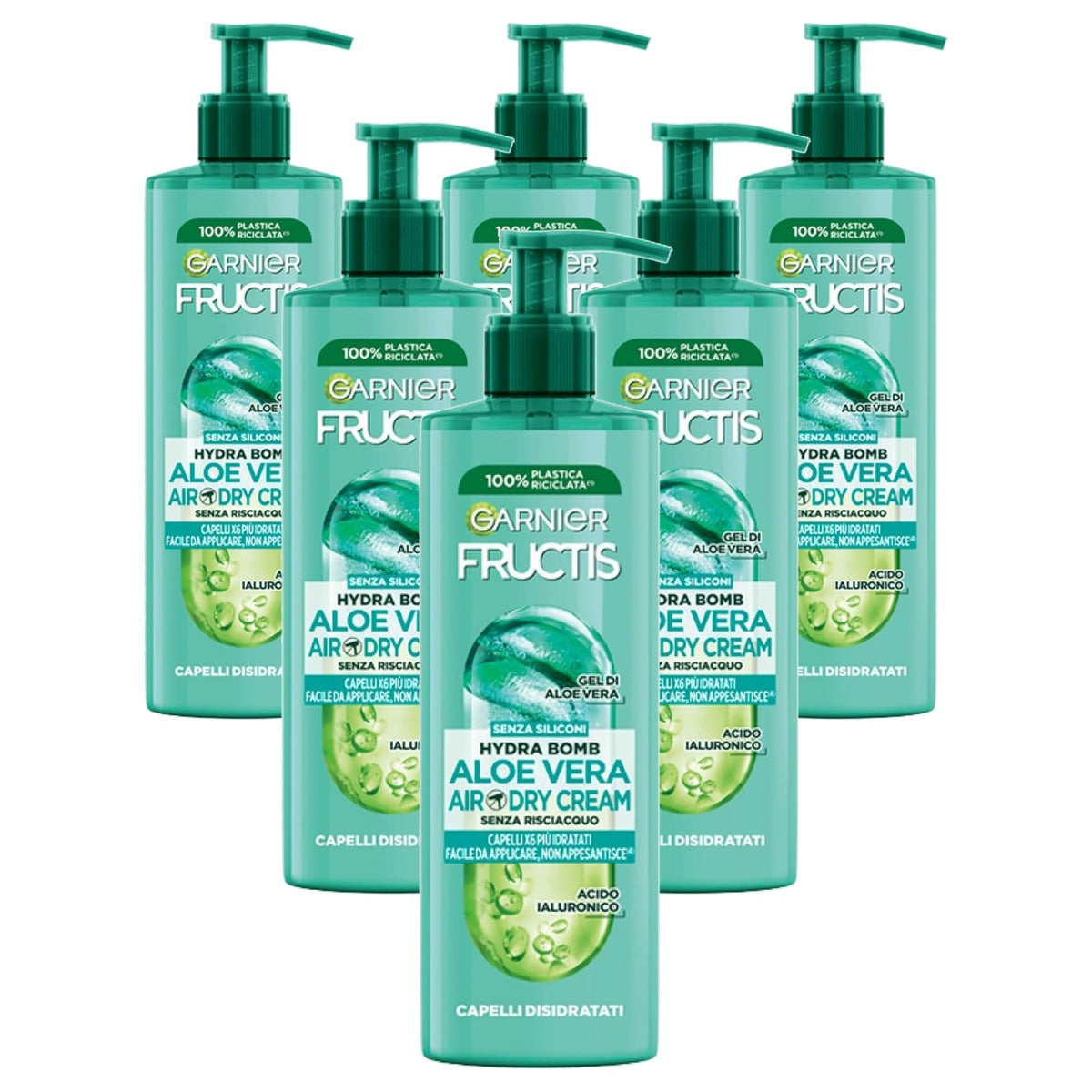 Garnier Fructis Aloë Hydra Bomb Air Dry Leave-in Cream 6 x 400 ml - Voordeelverpakking