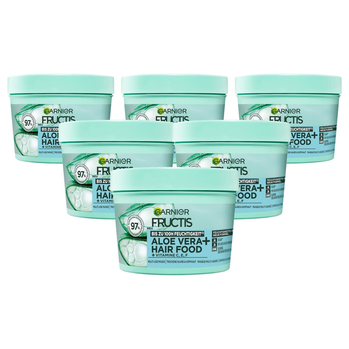 Garnier Fructis Aloë Vera Hair Food 3-in-1 Masker 6 x 400 ml - Voordeelverpakking