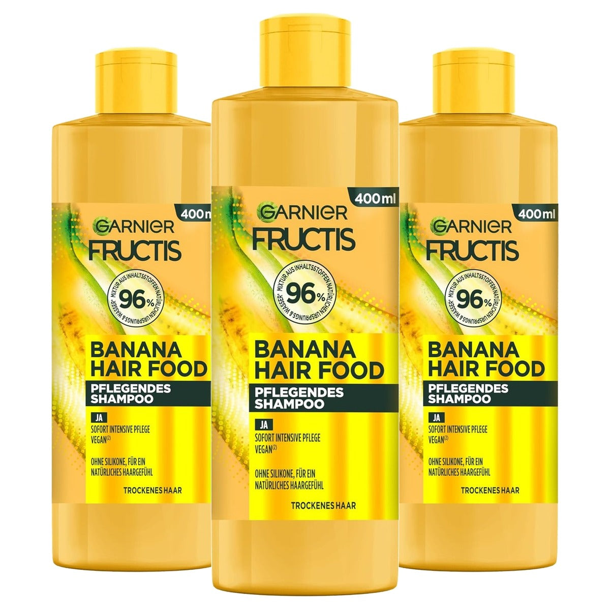 Garnier Fructis Banana Shampoo Hair Food 3-in-1 3 x 400 ml - Voordeelverpakking