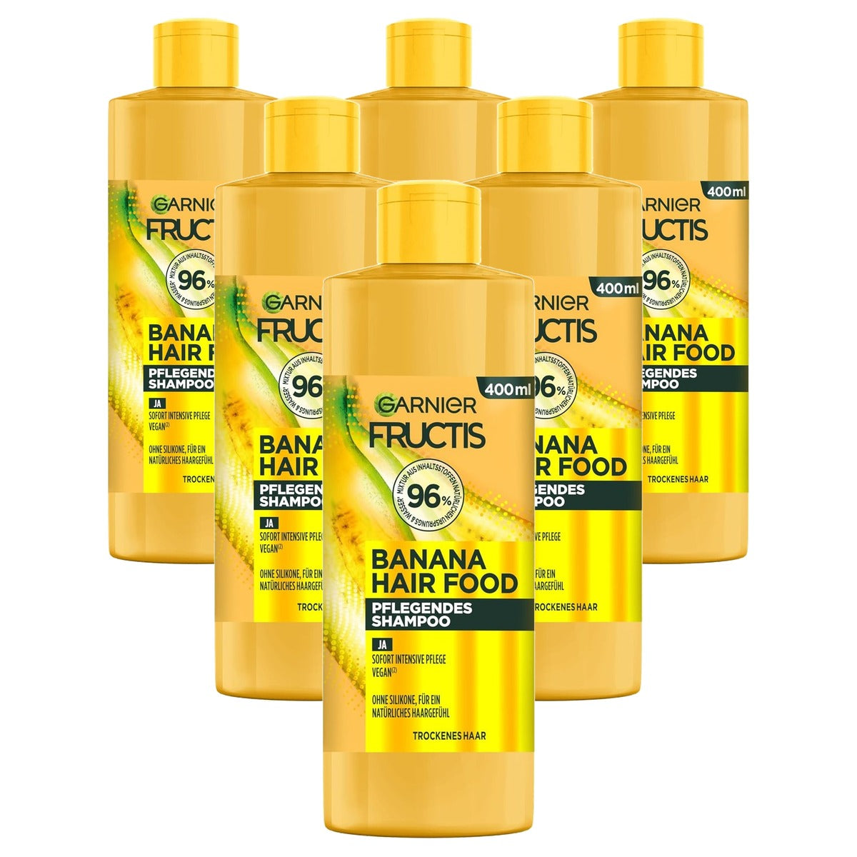 Garnier Fructis Banana Shampoo Hair Food 3-in-1 6 x 400 ml - Voordeelverpakking