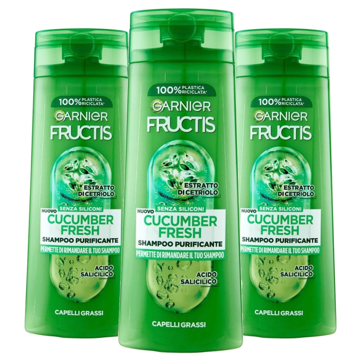 Garnier Fructis Cucumber Fresh Shampoo 250 ml - 3 stuks