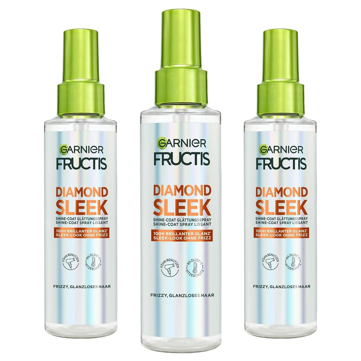 Garnier Fructis Diamond Sleek Shine-Coat spray 3 x 150 ml - Voordeelverpakking