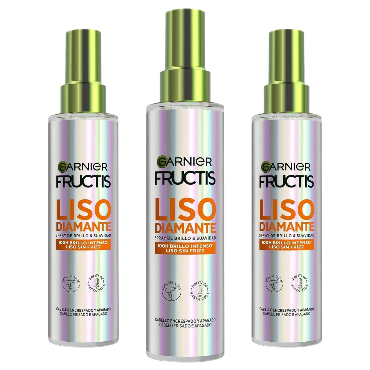 Garnier Fructis Gladde Diamantspray 3 x 150 ml - Voordeelverpakking