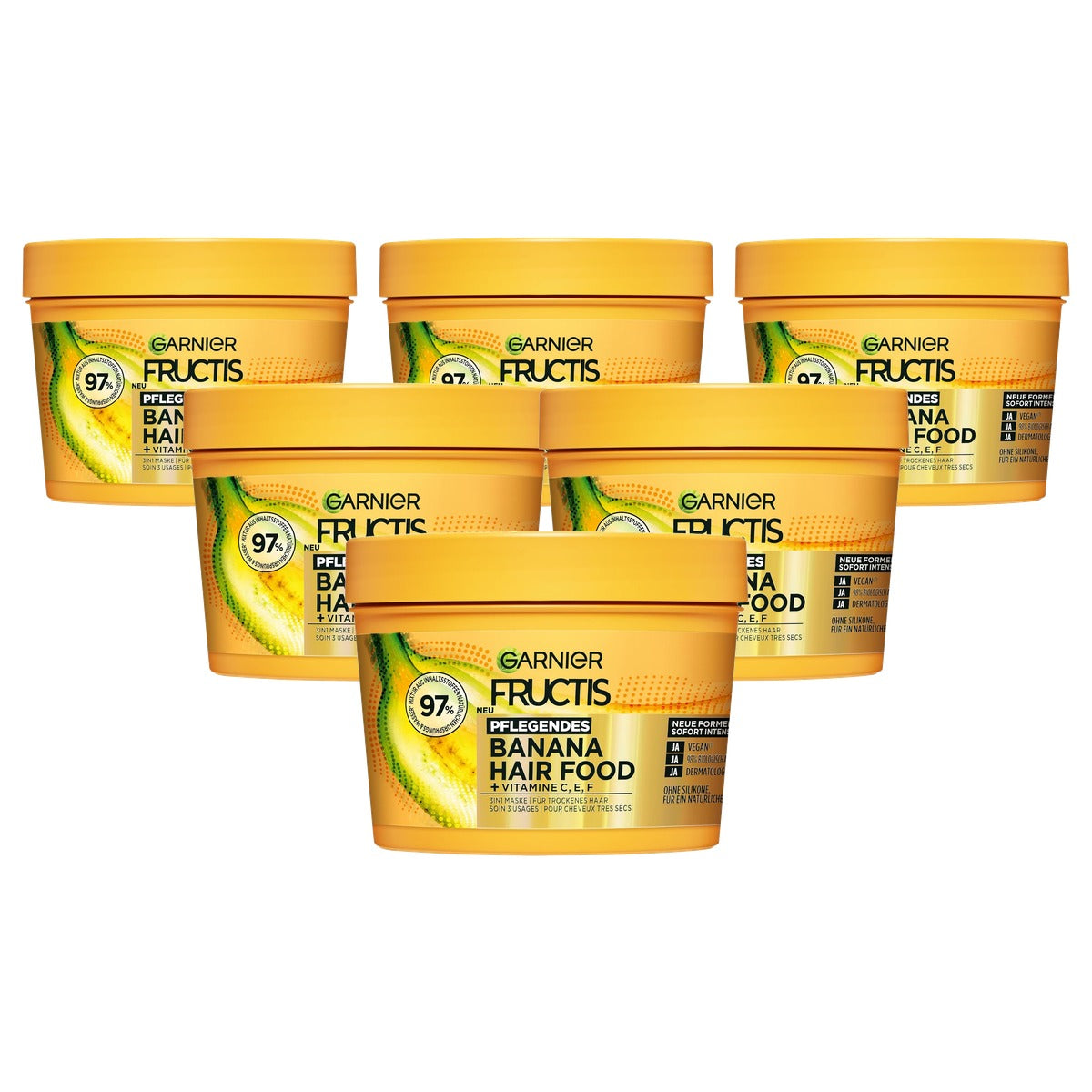 Garnier Fructis Hair Food Banana 3-in-1 haarmasker 6 x 400 ml - Voordeelverpakking