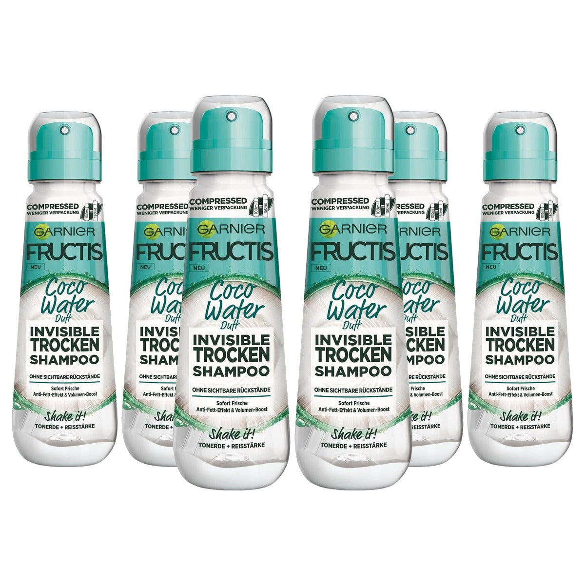 Garnier Fructis Invisible droge shampoo Coco Water 3 x 100 ml - Voordeelverpakking