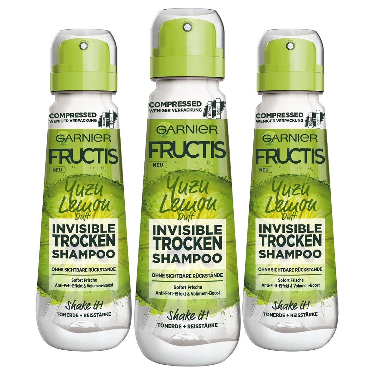 Garnier Fructis Invisible Droogshampoo Yuzu Lemon 3 x 100 ml - Voordeelverpakking