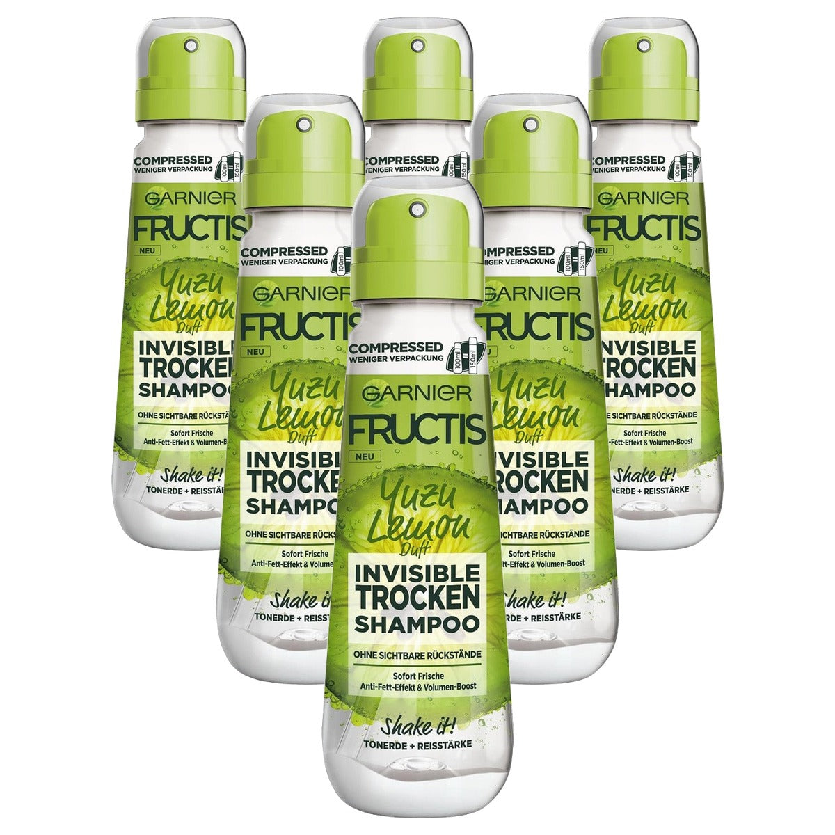 Garnier Fructis Invisible Droogshampoo Yuzu Lemon 6 x 100 ml - Voordeelverpakking