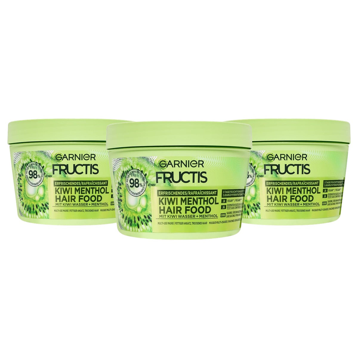 Garnier Fructis Kiwi Menthol Hair Food 3 x 400 ml - Voordeelverpakking