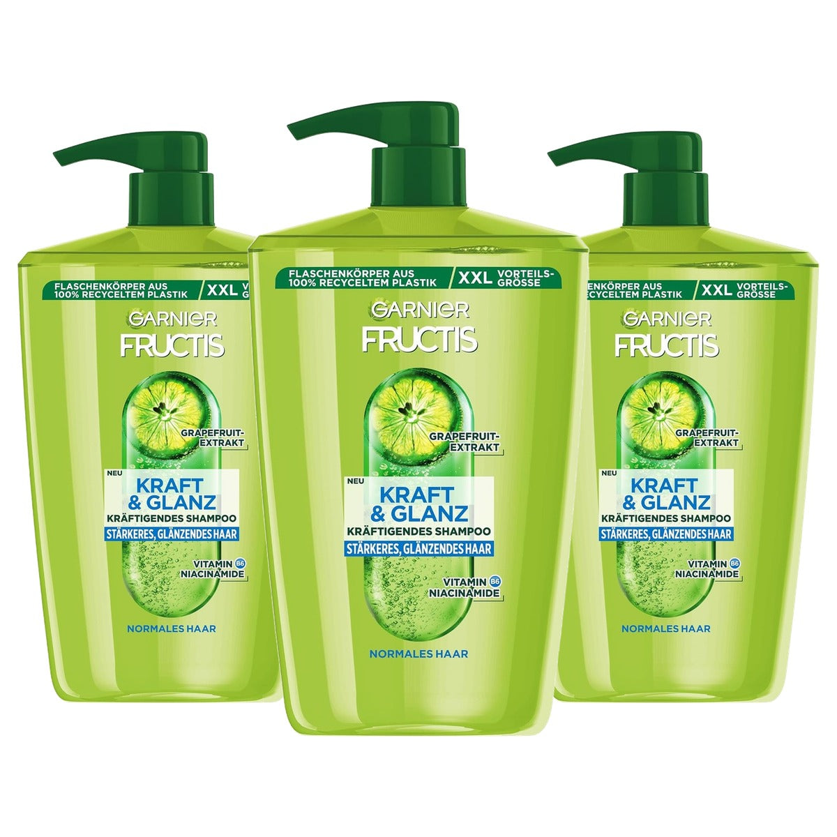 Garnier Fructis Kracht en Glans Shampoo XXL 1000 ml - 3 stuks