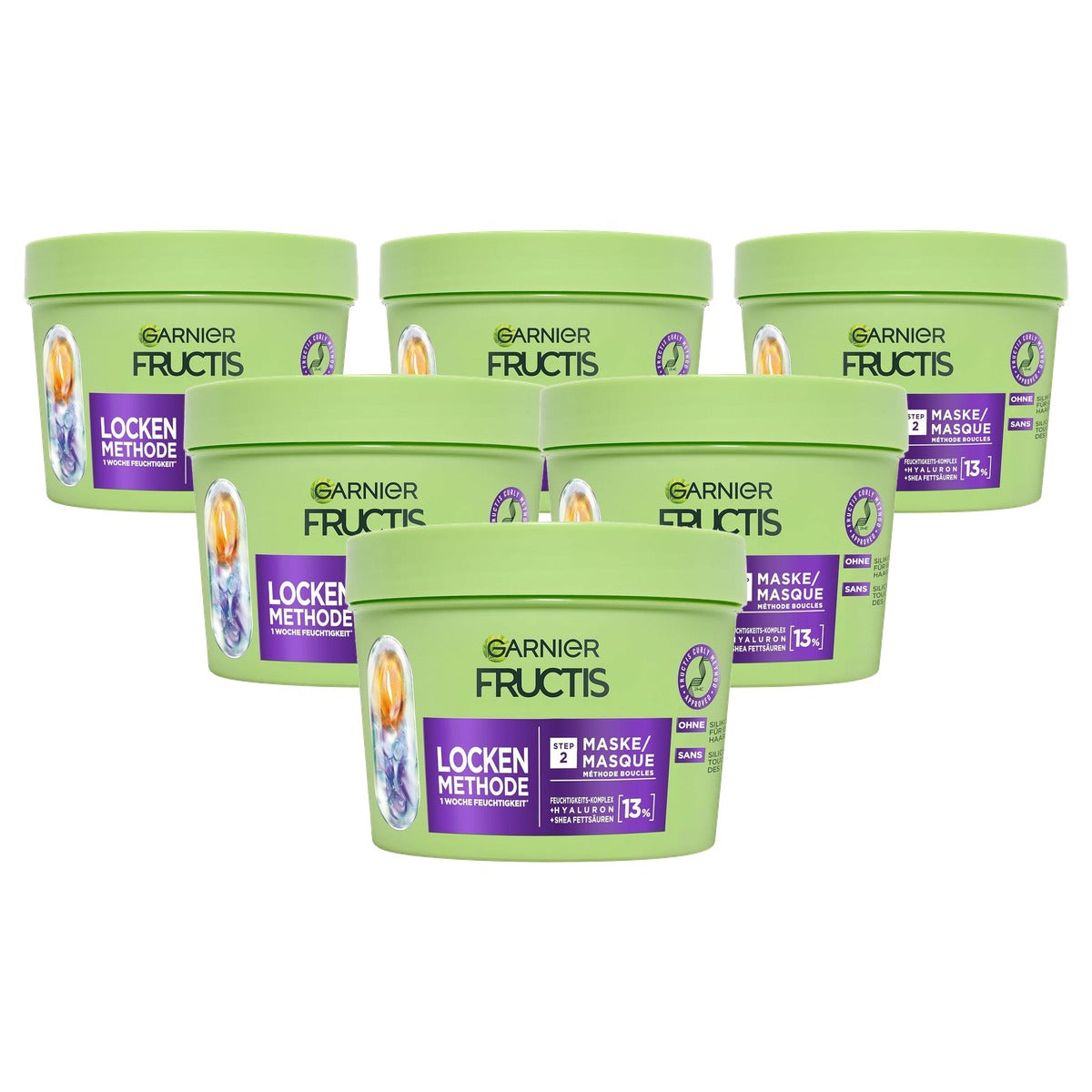 Garnier Fructis Krullende Methode Haarmasker 6 x 370 ml - Voordeelverpakking