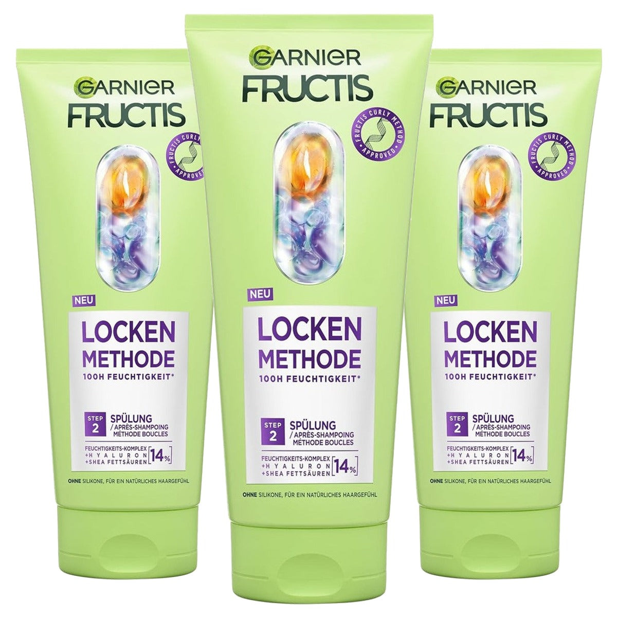 Garnier Fructis Krullmethodespoeling 3 x 200 ml - Voordeelverpakking