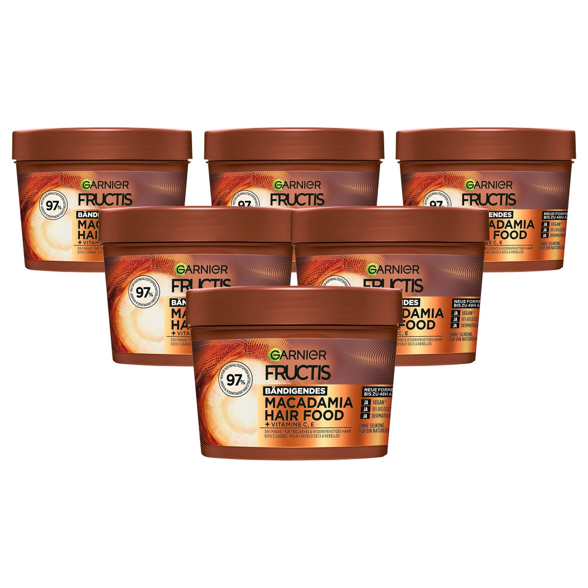 Garnier Fructis Macadamia Hair Food 3-in-1 haarmasker 6 x 400 ml - Voordeelverpakking