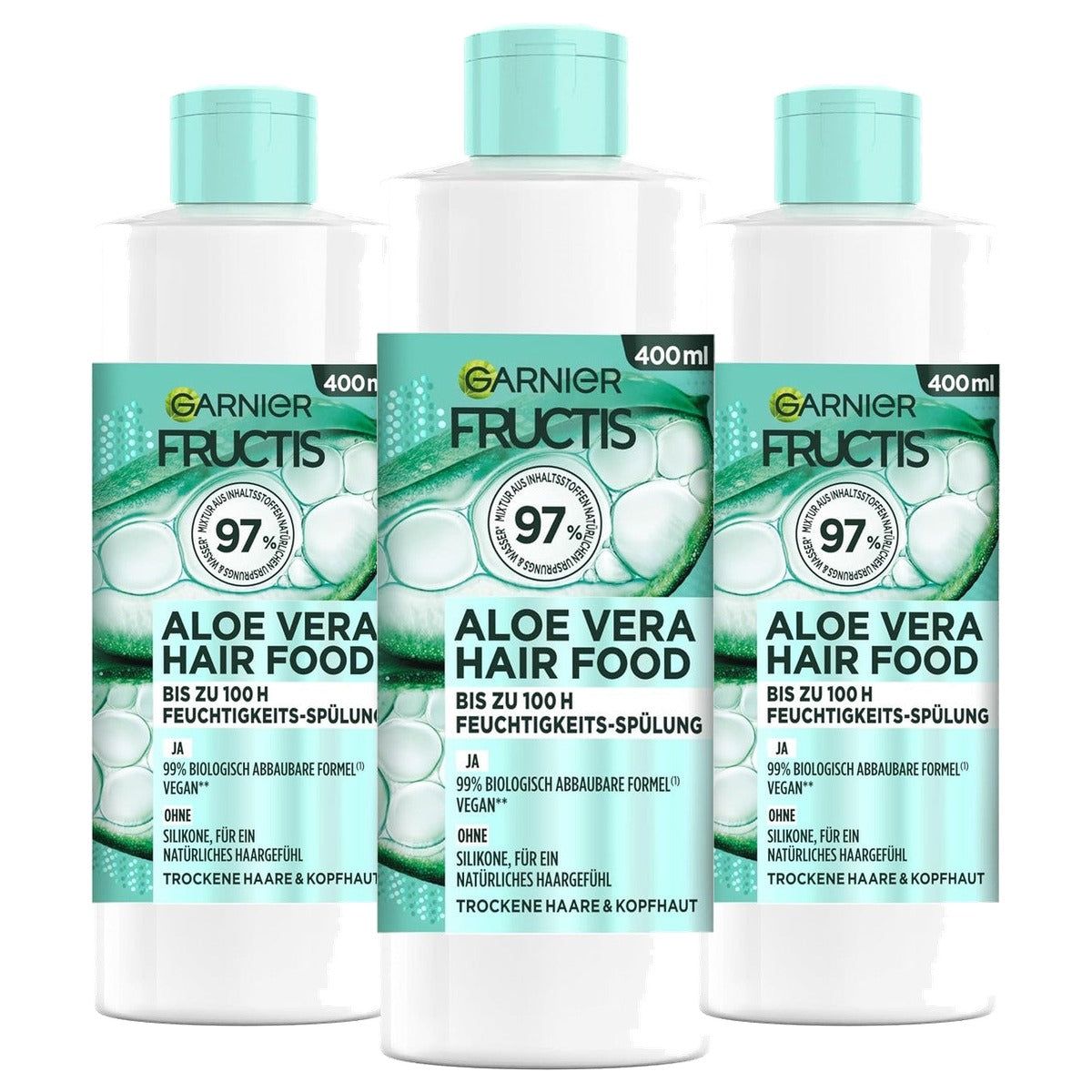 Garnier Fructis Moisture Aloe Vera Hair Food Conditioner 3 x 400 ml - Voordeelverpakking