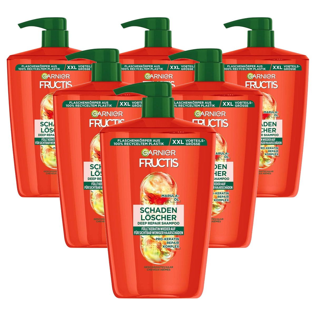 Garnier Fructis Reparerende Shampoo Beschadigd Haar 6 x 1000 ml - Voordeelverpakking