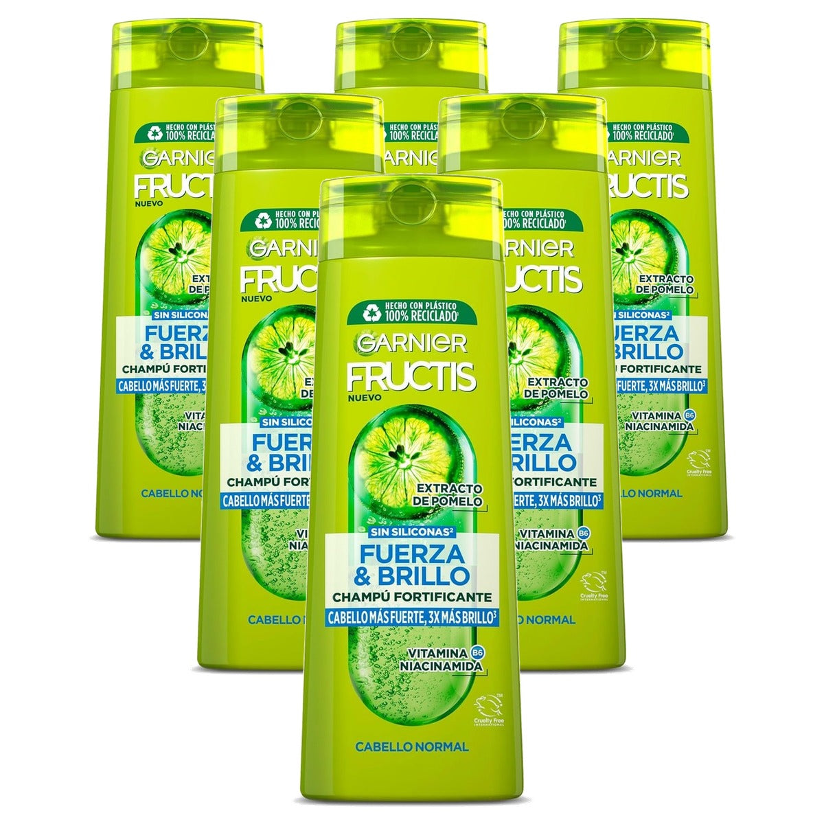 Garnier Fructis Shampoo Kraft & Glans 6 x 380 ml - Voordeelverpakking