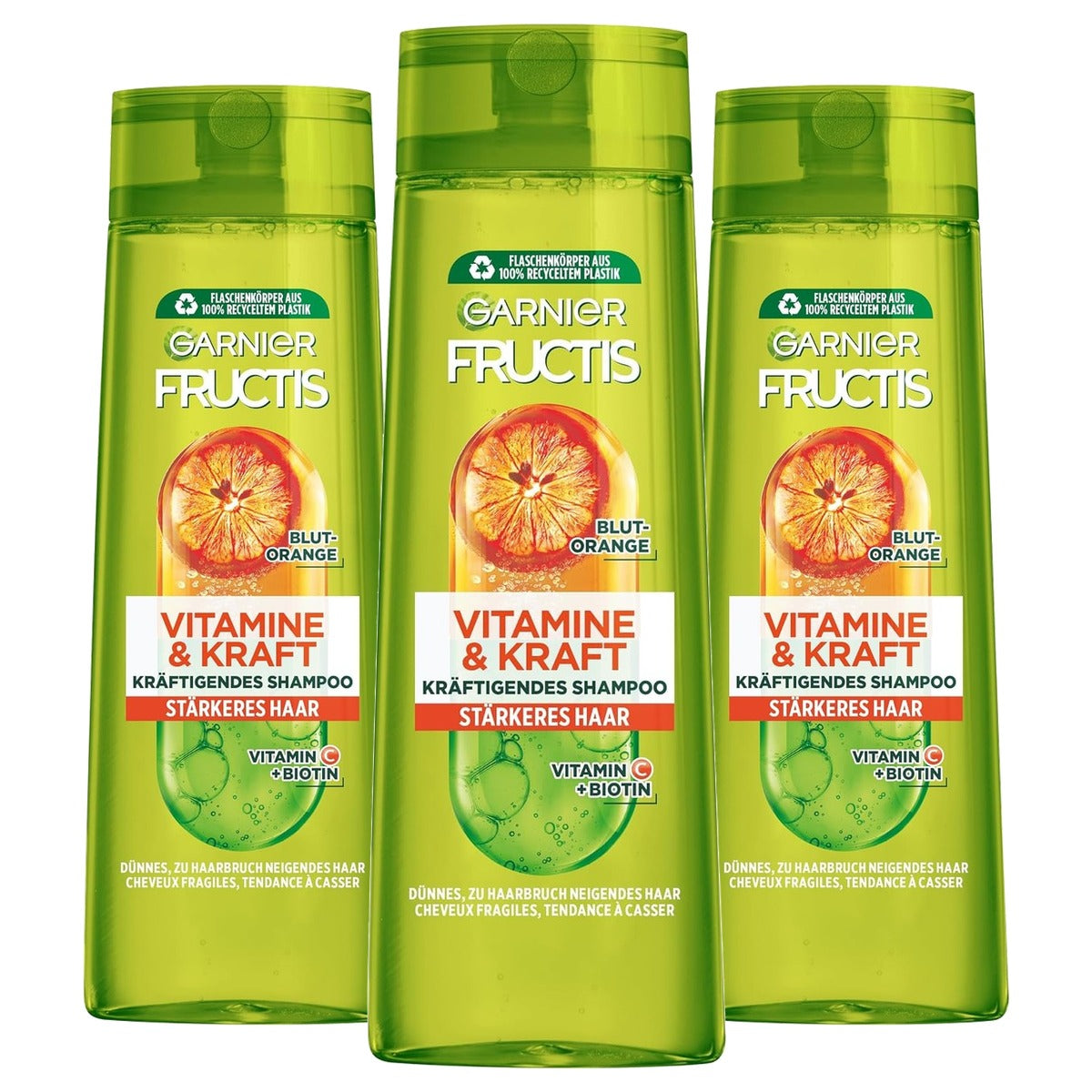 Garnier Fructis Vitaminen & Krachtige Shampoo 3 x 300 ml - Voordeelverpakking