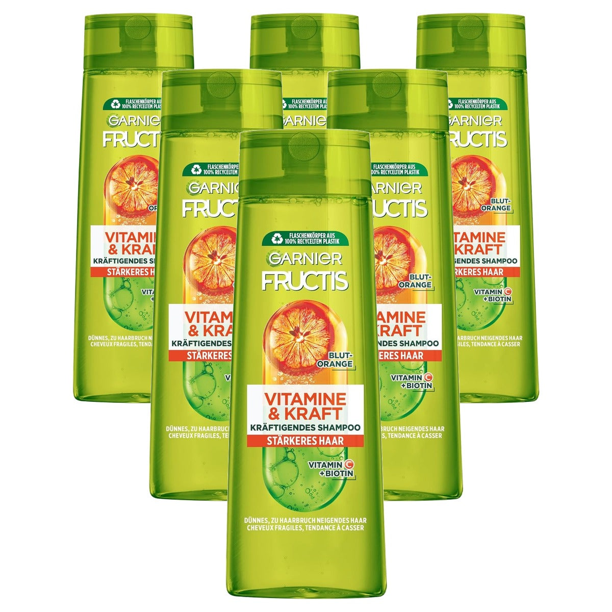 Garnier Fructis Vitaminen & Krachtige Shampoo 6 x 300 ml - Voordeelverpakking