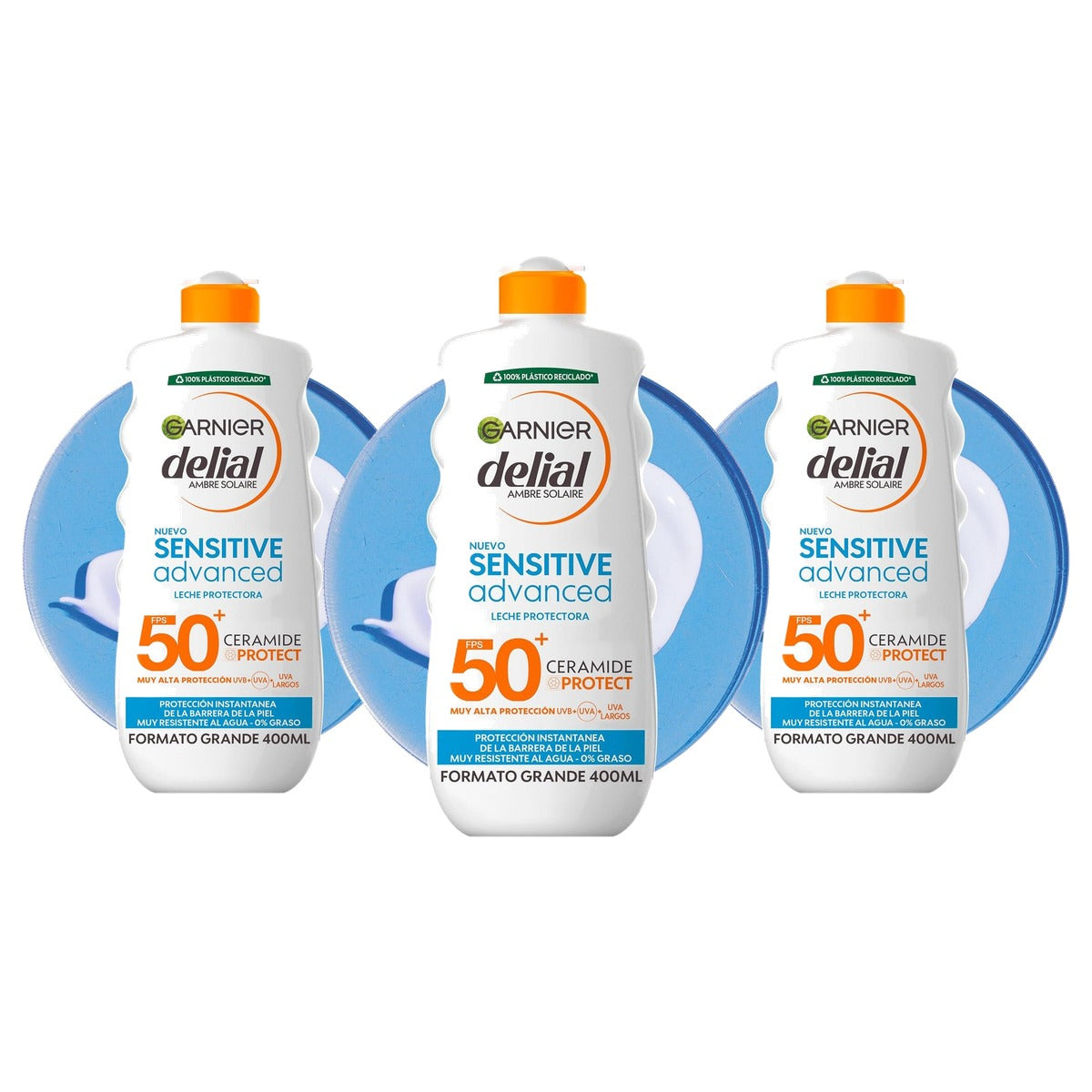 Garnier Gevoelige Advanced Leche SPF50+ 3 x 400 ml - Voordeelverpakking