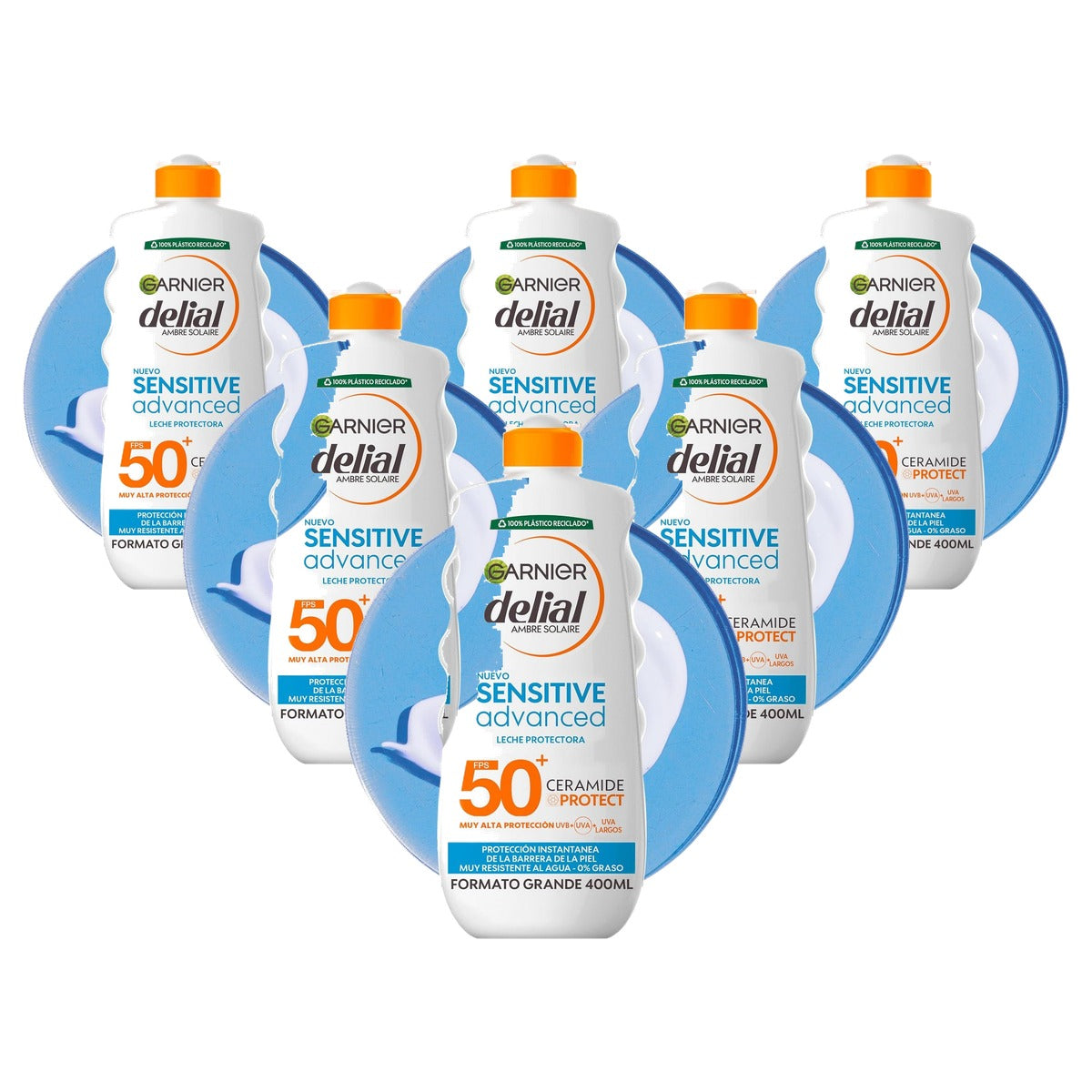 Garnier Gevoelige Advanced Leche SPF50+ 6 x 400 ml - Voordeelverpakking