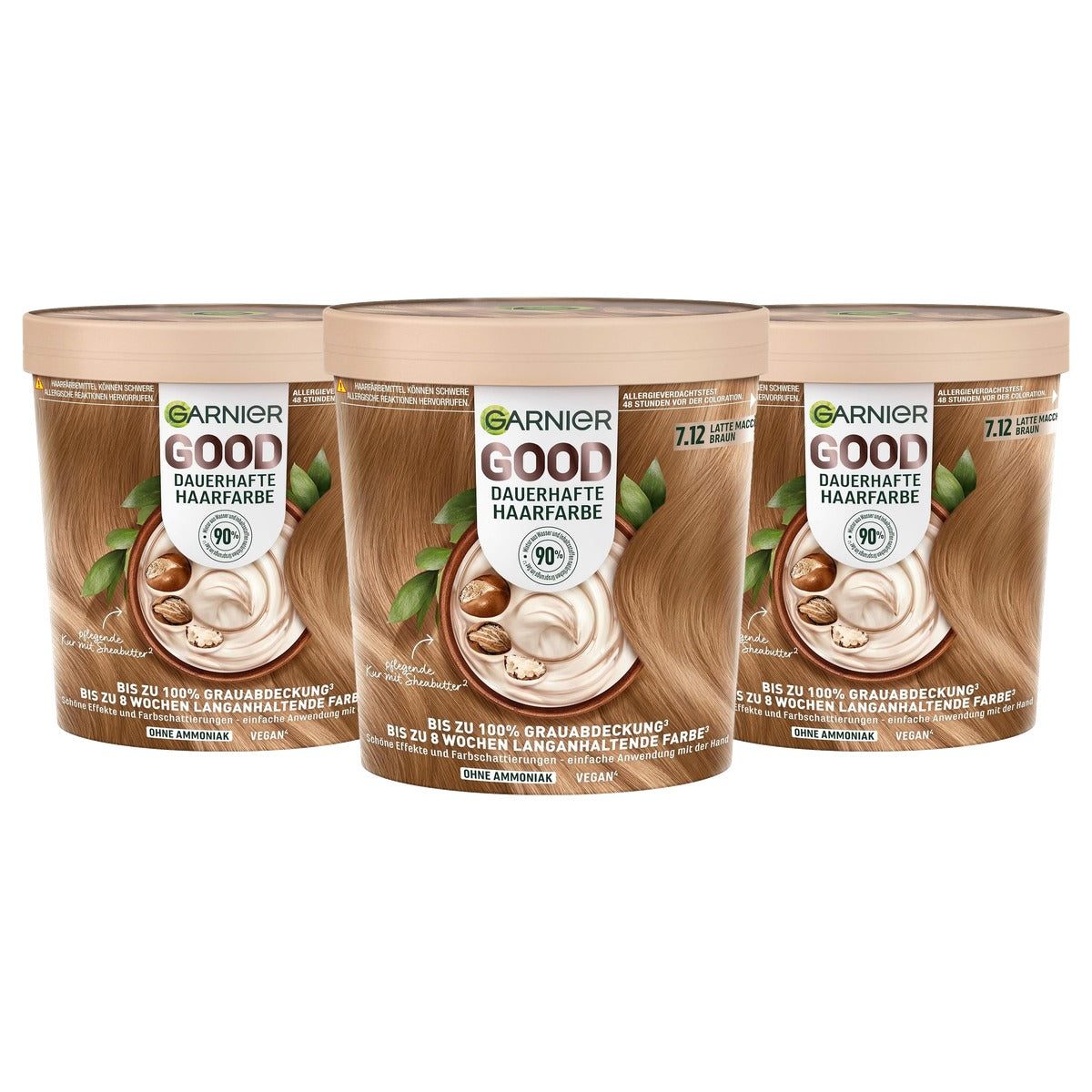 Garnier GOOD 7.12 Latte Macchiato Bruin 3 x 1 stuk - Voordeelverpakking