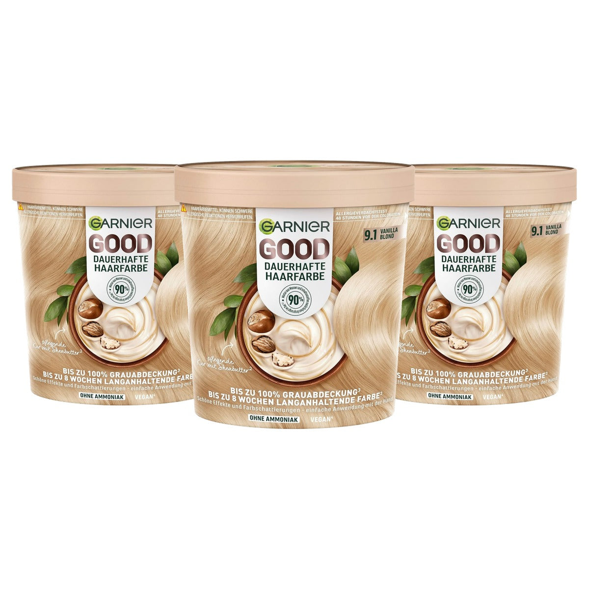 Garnier GOOD Duurzame Haarkleur 9.1 Vanilla Blond 3 x 1 stuk - Voordeelverpakking