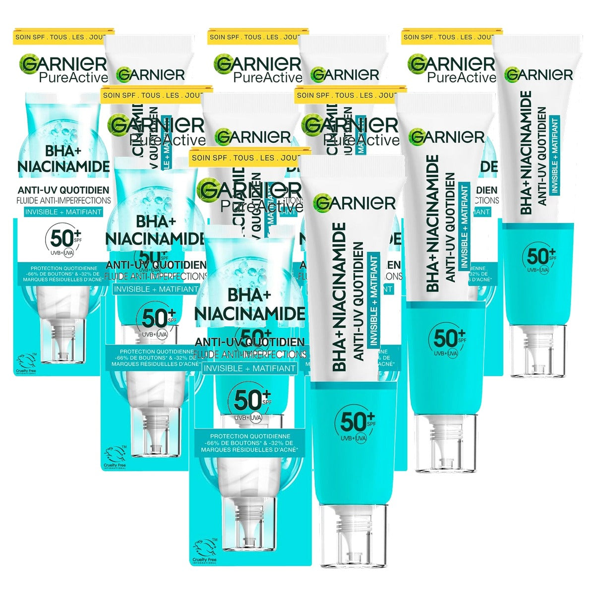Garnier Hautklar BHA + Niacinamide Daily-UV SPF 50+ 6 x 40 ml - Voordeelverpakking