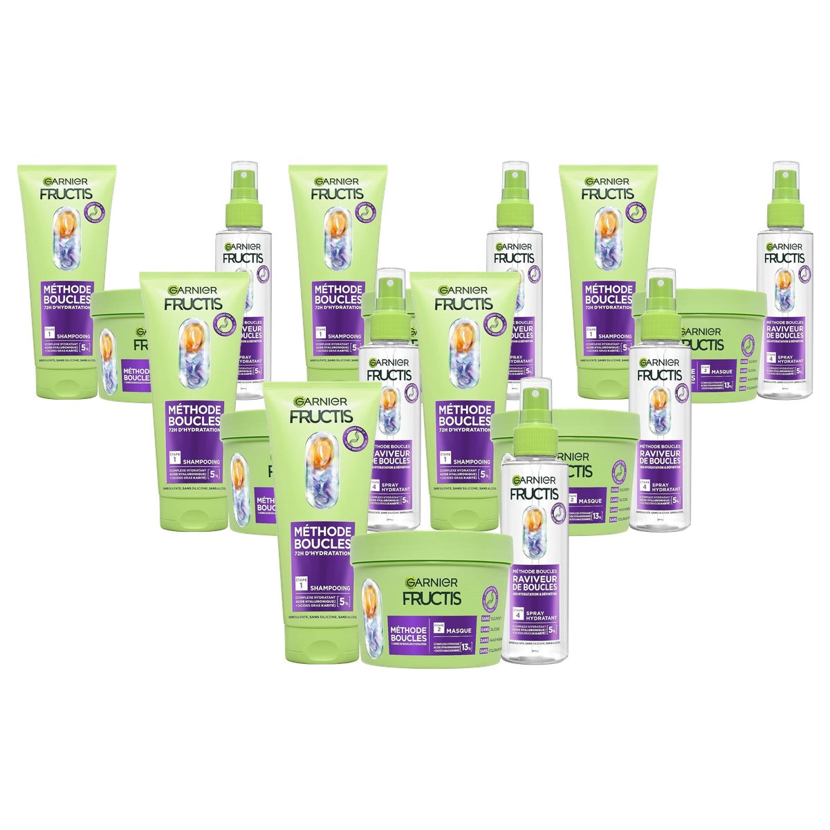 Garnier Methode Krullen 200 ml + 370 ml + 6 x 150 ml - Voordeelverpakking